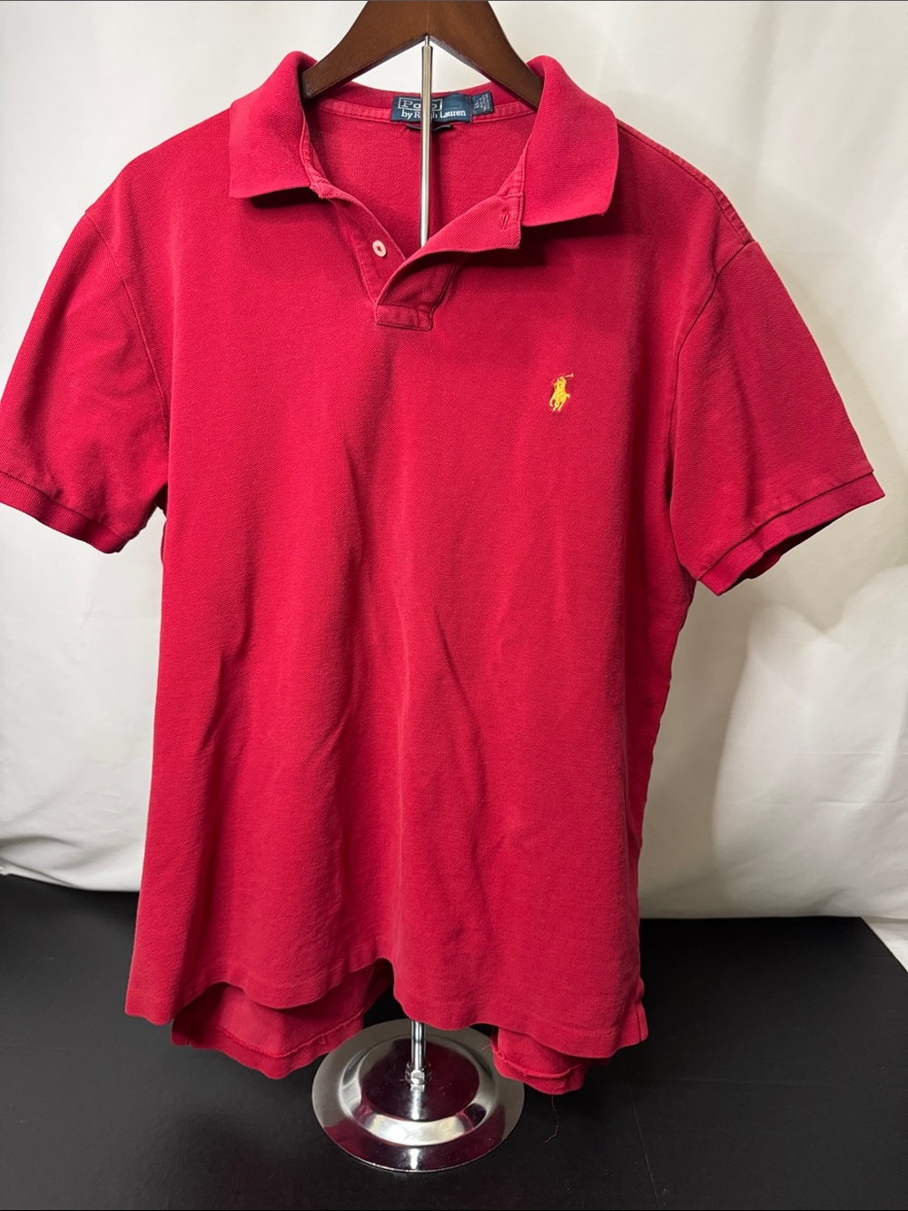 Polo by Ralph Lauren Men's Bright Red Polo with Yellow Pony Mens XL